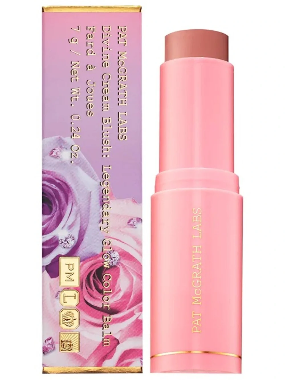 Pat McGrath Cream Blush Stick — Soft Pink with Mauve Cap